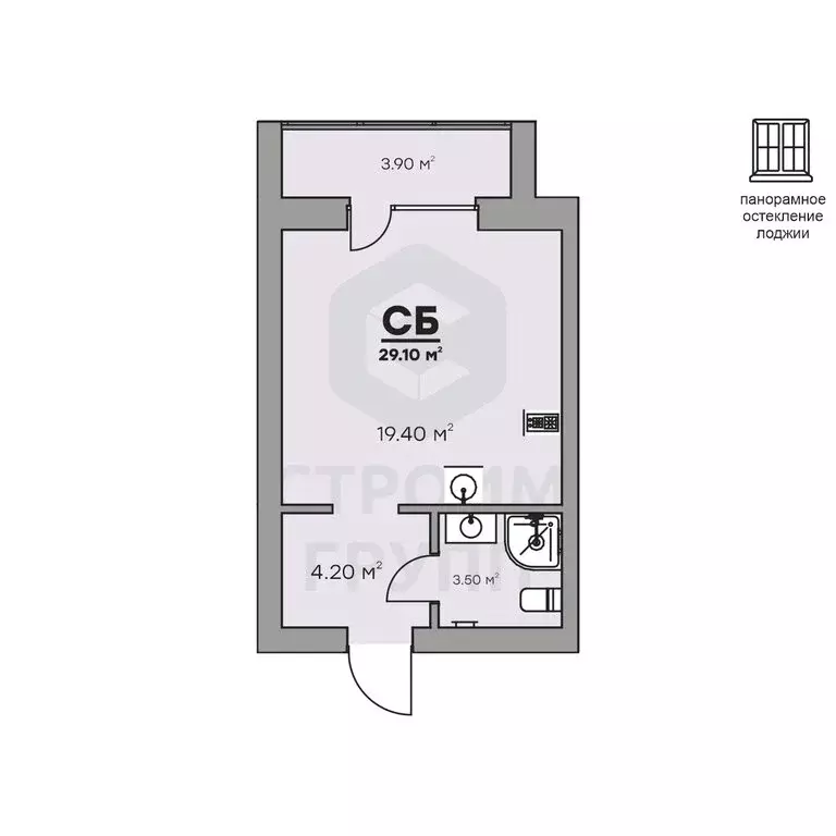 Квартира-студия: Ковров, Еловая улица, 94/3 (29.1 м) - Фото 0