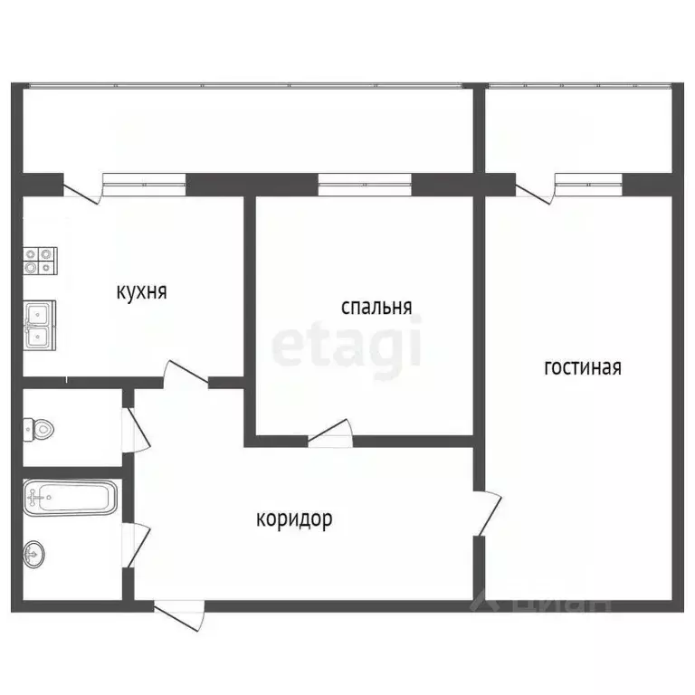 2-к кв. Ставропольский край, Кисловодск ул. Андрея Губина (60.0 м) - Фото 1