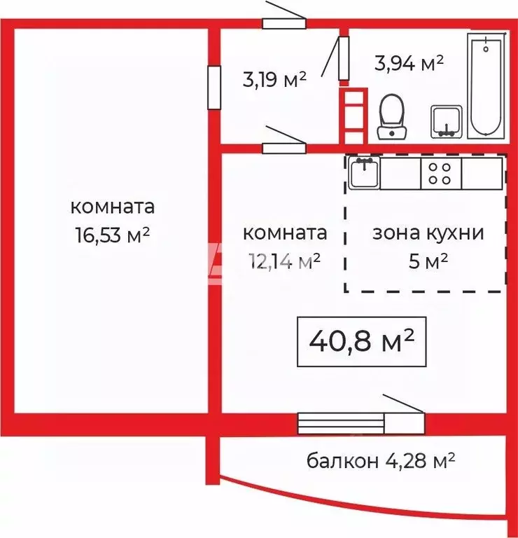 1-к кв. Челябинская область, Челябинск ул. Маршала Чуйкова, 7 (40.7 м) - Фото 2