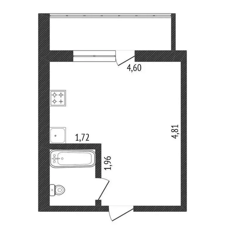 Квартира-студия: Благовещенск, Игнатьевское шоссе, 10/6 (21.6 м) - Фото 1