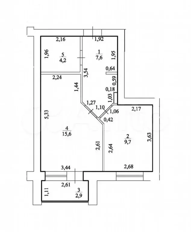 2-к. квартира, 37,1 м, 5/6 эт. - Фото 0