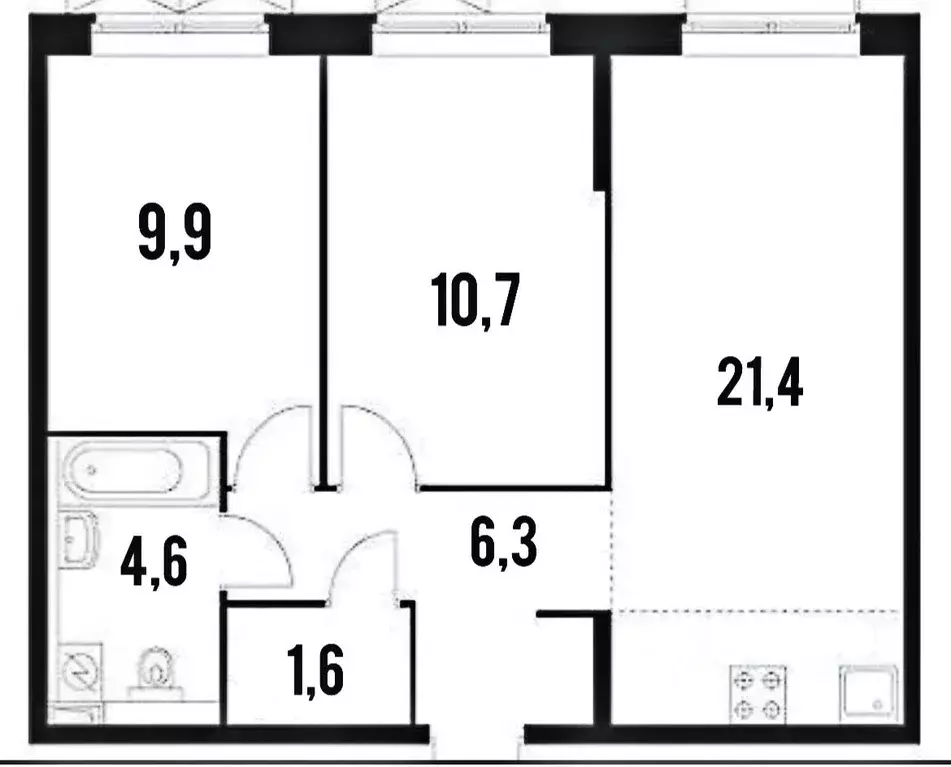 2-к кв. Московская область, Балашиха ул. Реутовская, 30 (54.0 м) - Фото 2