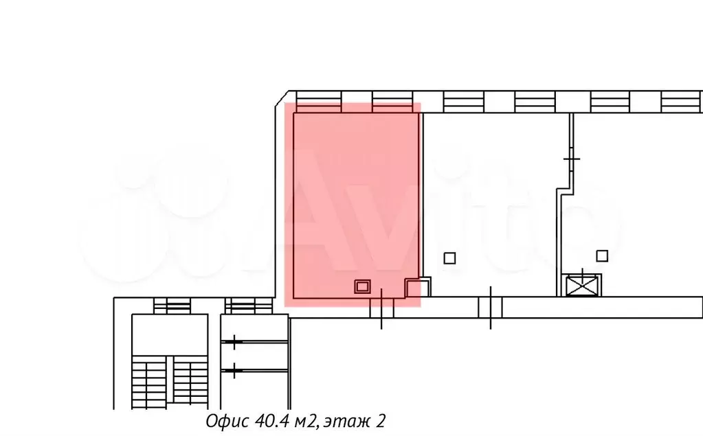 Офис 40.4 м2, 2 этаж здания, кабинетная планировка - Фото 0