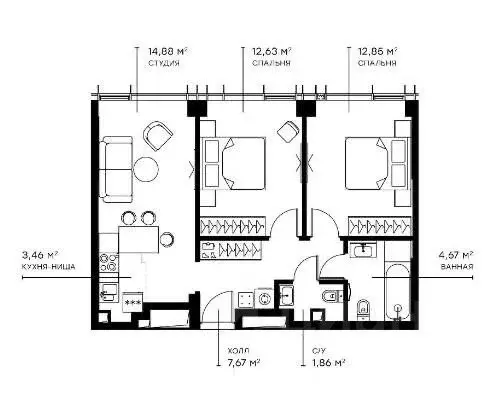 3-к кв. Москва 2-я Хуторская ул., 34 (60.0 м) - Фото 2