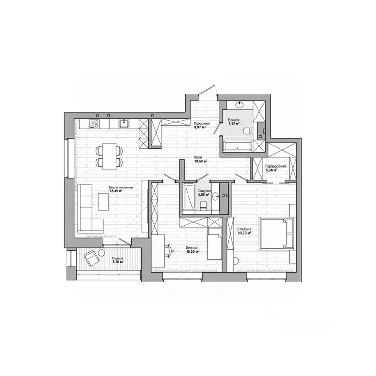 3-к кв. Новосибирская область, Новосибирск ул. Сеченова, 13 (117.05 м) - Фото 1