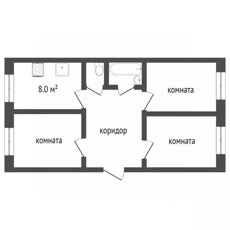 3-к кв. Воронежская область, Воронеж Тенистый мкр, ул. Чуйская, 7 ... - Фото 1