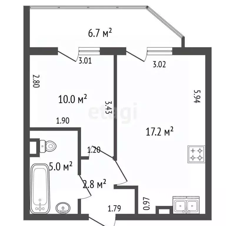 1-к кв. Санкт-Петербург ул. Летчика Лихолетова, 14к2 (35.0 м) - Фото 2