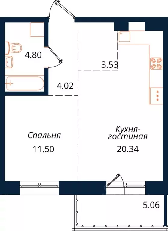 1-к кв. Иркутская область, Иркутск ул. Юрия Левитанского, 12/1 (49.3 ... - Фото 0
