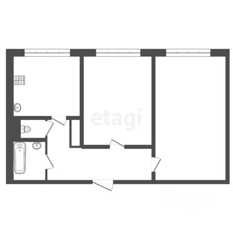 2-к кв. Иркутская область, Ангарск 32-й мкр, 1 (59.3 м) - Фото 1