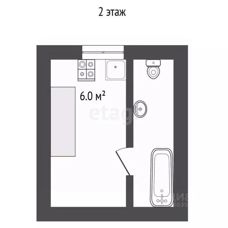 2-к кв. Ставропольский край, Пятигорск Теплосерная ул. (28.1 м) - Фото 2