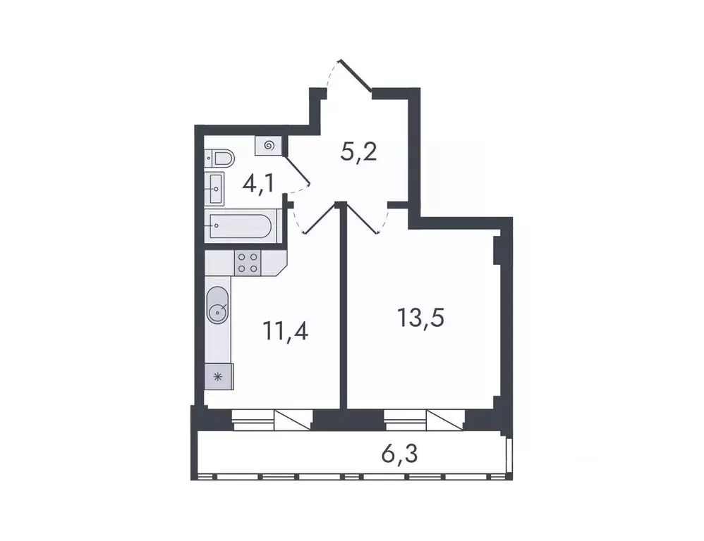 1-к кв. Кировская область, Киров ул. Чистопрудненская, 13 (40.5 м) - Фото 0