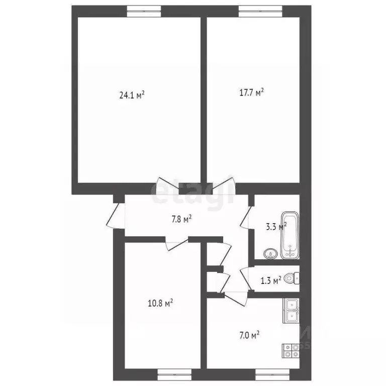 3-к кв. Севастополь ул. Матвея Воронина, 3 (72.7 м) - Фото 1