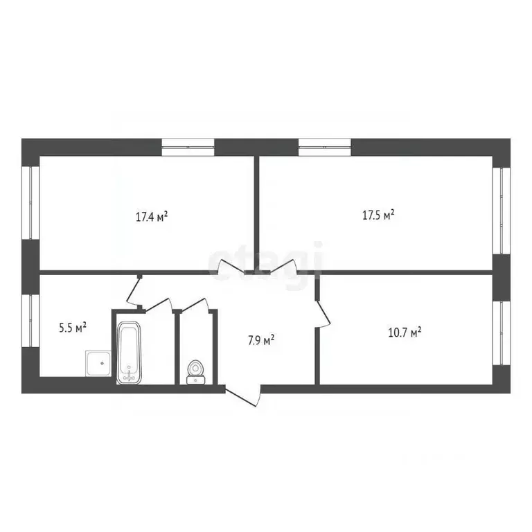 3-к кв. Красноярский край, Красноярск Новая ул., 20 (62.3 м) - Фото 2