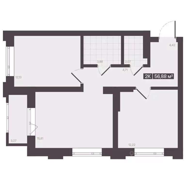2-к кв. Кемеровская область, Кемерово 6/2 мкр, Моне жилой комплекс ... - Фото 1