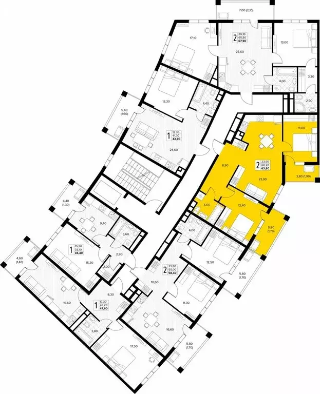2-комнатная квартира: Сукко, жилой комплекс Кипарис (63.8 м) - Фото 1