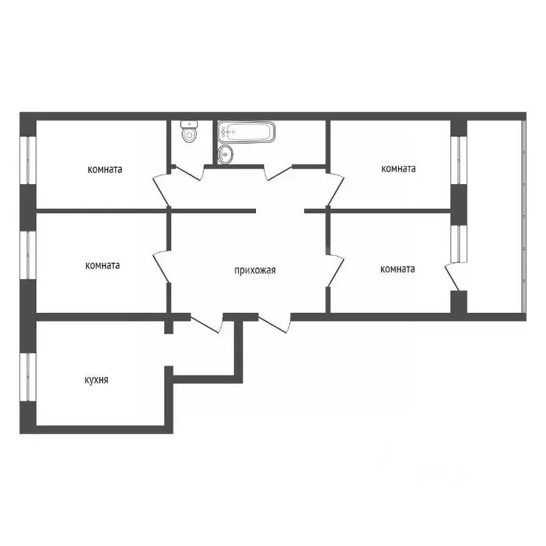 4-к кв. Красноярский край, Красноярск Зеленая Роща мкр, ул. ... - Фото 2