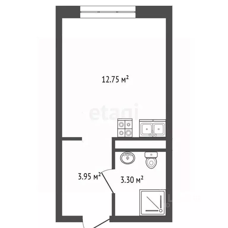Студия Санкт-Петербург Московское ш., 13ЖБ (20.0 м) - Фото 1