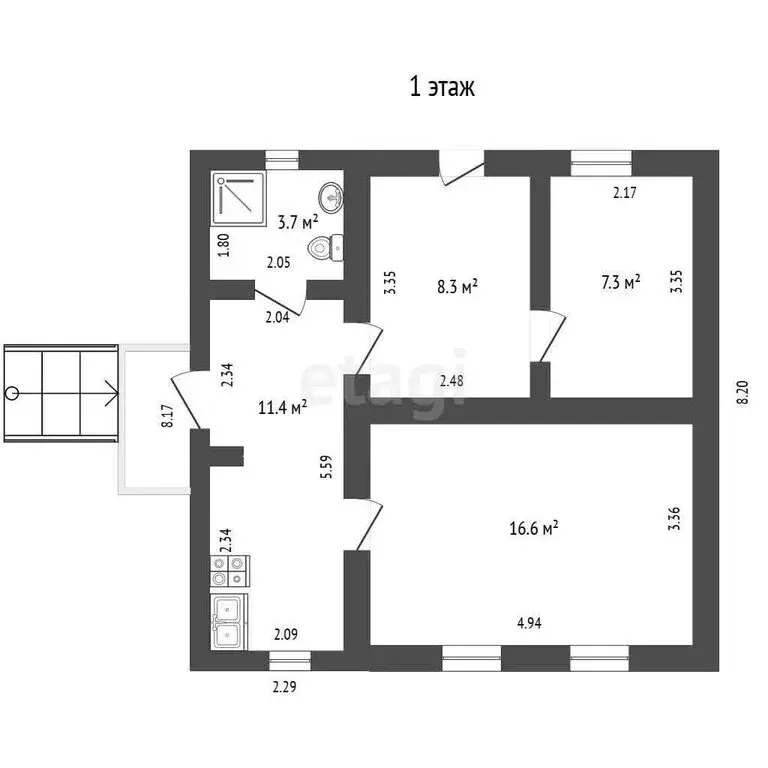 Дом в Севастополь, улица Кряжева (50 м) - Фото 2