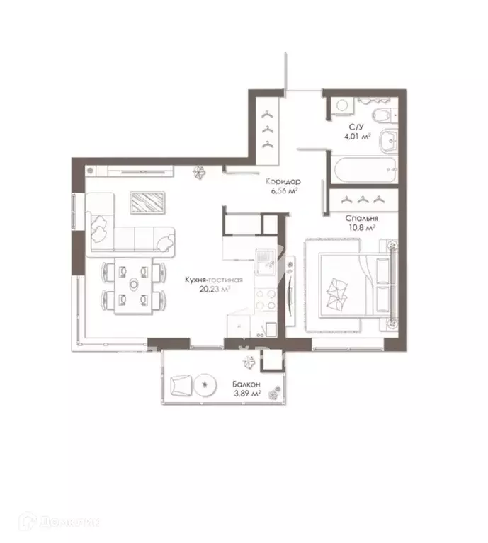 Продаётся 2-к квартира, 42.77 м - Фото 0