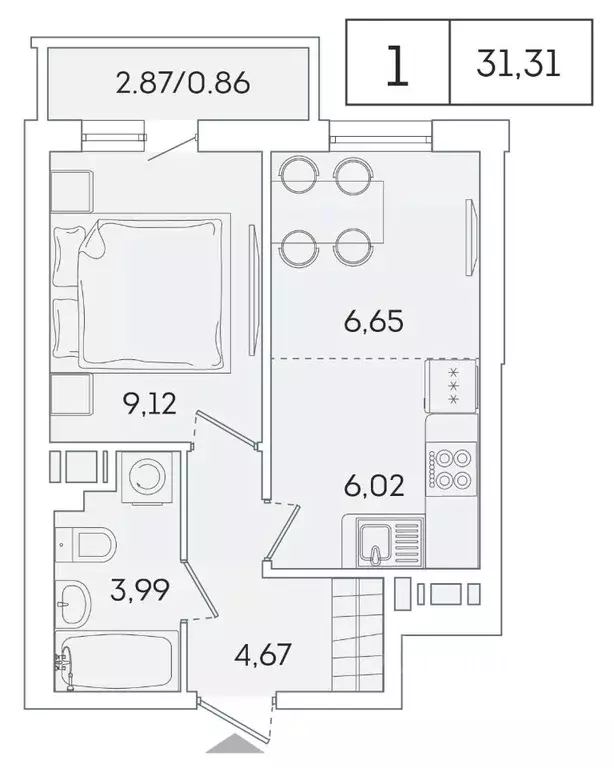 1-к кв. Ленинградская область, Мурино Всеволожский район, ул. ... - Фото 1
