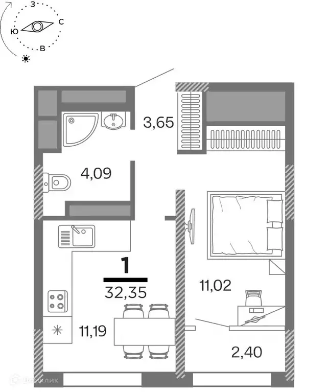 1-к кв. Рязанская область, Рязань Метропарк тер., Метропарк жилой ... - Фото 0