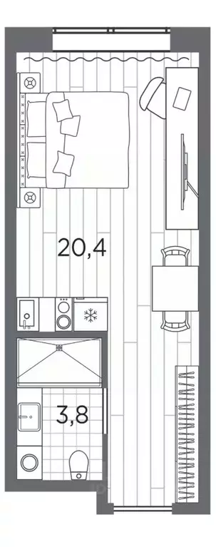 Студия Санкт-Петербург просп. Стачек, 62Е (24.2 м) - Фото 0