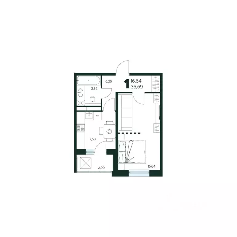 1-к кв. Московская область, Химки Сходня мкр, Первомайская ул., ... - Фото 1