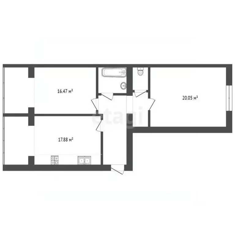 2-к кв. Архангельская область, Котлас пер. Таежный, 17 (69.1 м) - Фото 1