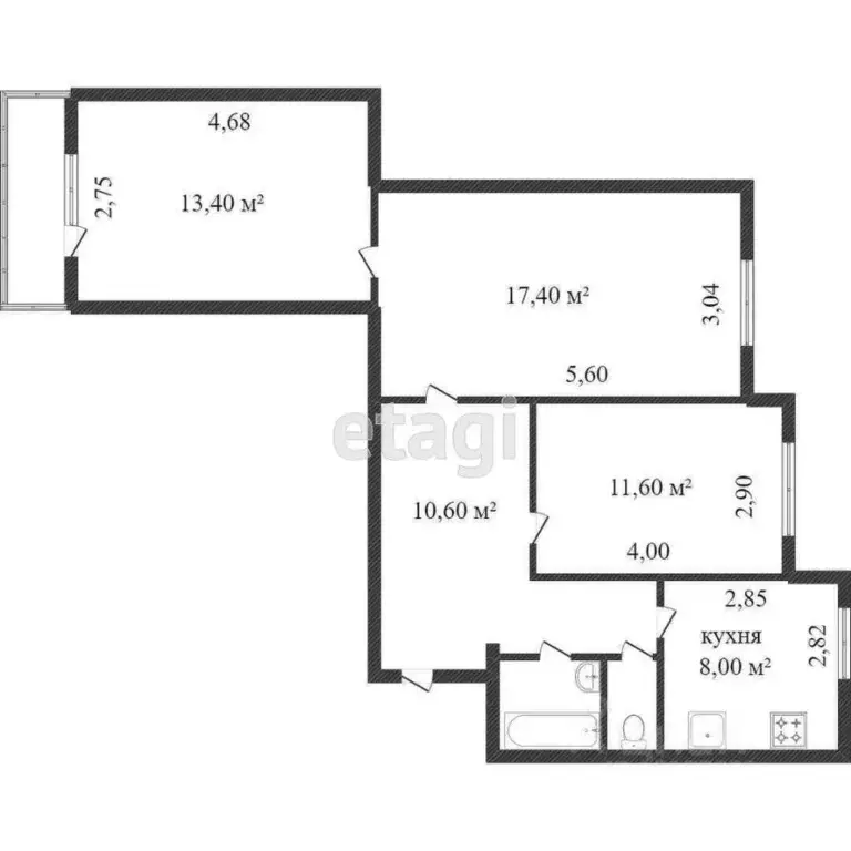 3-к кв. Ямало-Ненецкий АО, Новый Уренгой ул. 70-летия Октября, 1к6 ... - Фото 2