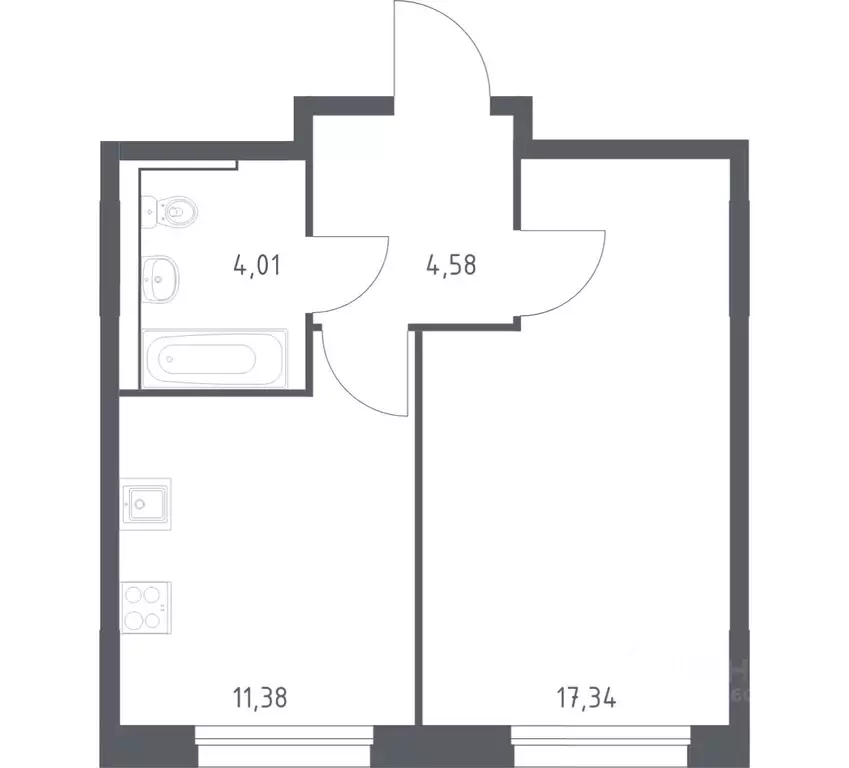 1-к кв. Приморский край, Владивосток Бам мкр,  (37.31 м) - Фото 1