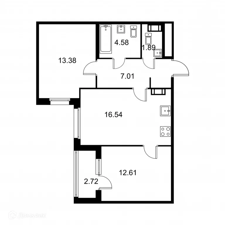 Продаётся 2-к квартира, 57.4 м - Фото 0
