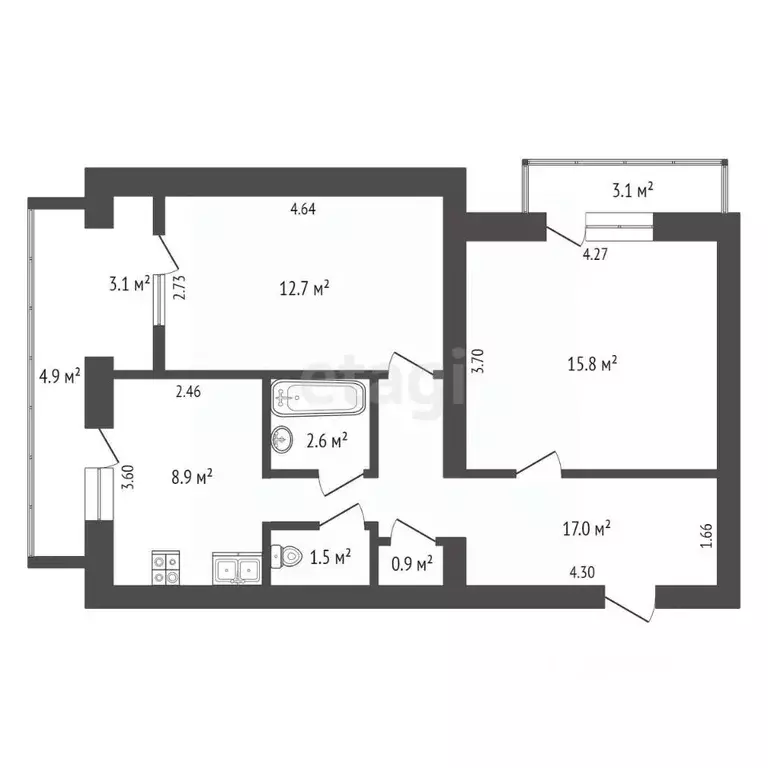 2-к кв. Крым, Сакский район, Новофедоровка пгт ул. Севастопольская ... - Фото 2