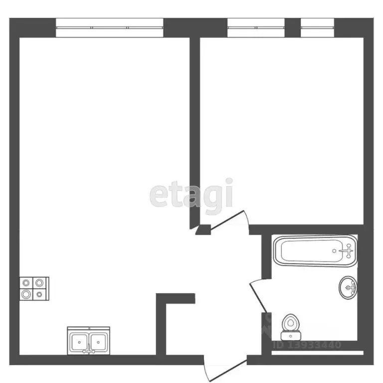 1-к кв. Тюменская область, Тюмень Полевая ул., 117к7 (48.2 м) - Фото 1