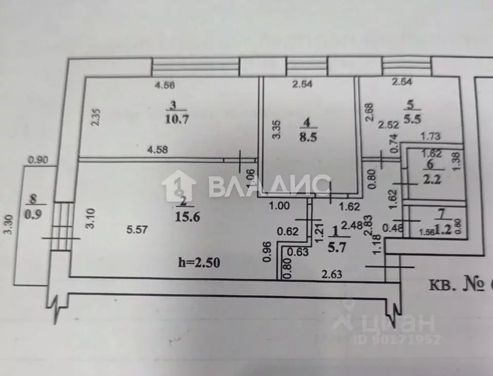3-к кв. Башкортостан, Стерлитамак ул. Худайбердина, 109 (49.4 м) - Фото 2