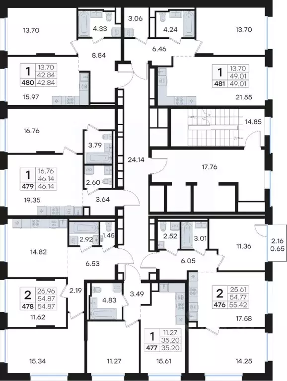 1-к кв. Нижегородская область, Нижний Новгород Глоракс Премиум Гребной ... - Фото 2
