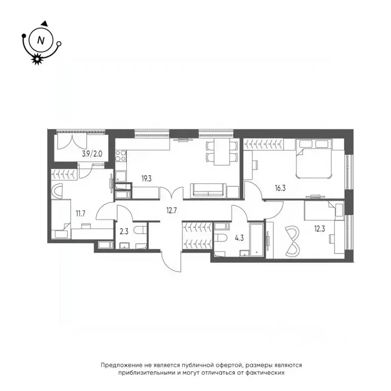 3-к кв. Омская область, Омск Зеленая река мкр, 14 (80.9 м) - Фото 0