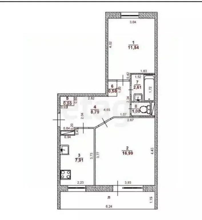 2-к кв. Ульяновская область, Ульяновск Ипподромная ул., 17 (50.0 м) - Фото 2