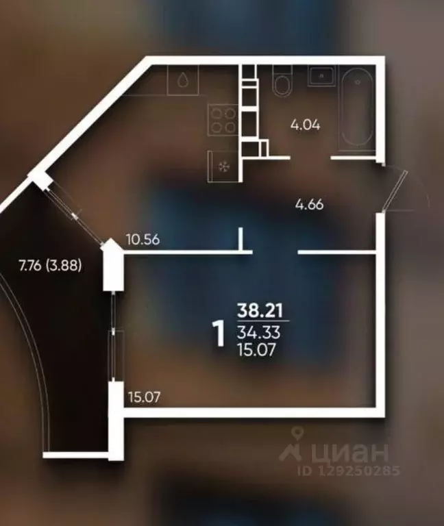 1-к кв. Краснодарский край, Краснодар ул. Григория Булгакова, 7к1 ... - Фото 0