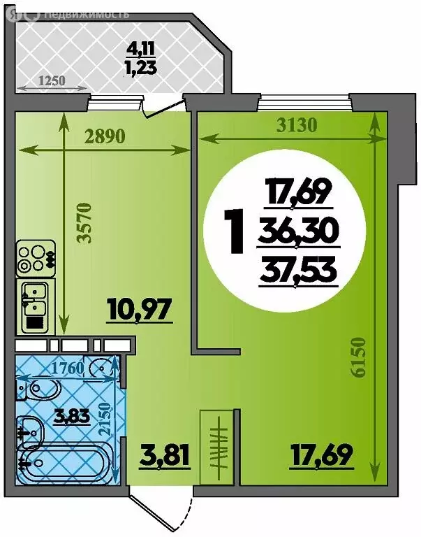 1-комнатная квартира: Краснодар, жилой район Восточный, жилой комплекс ... - Фото 1