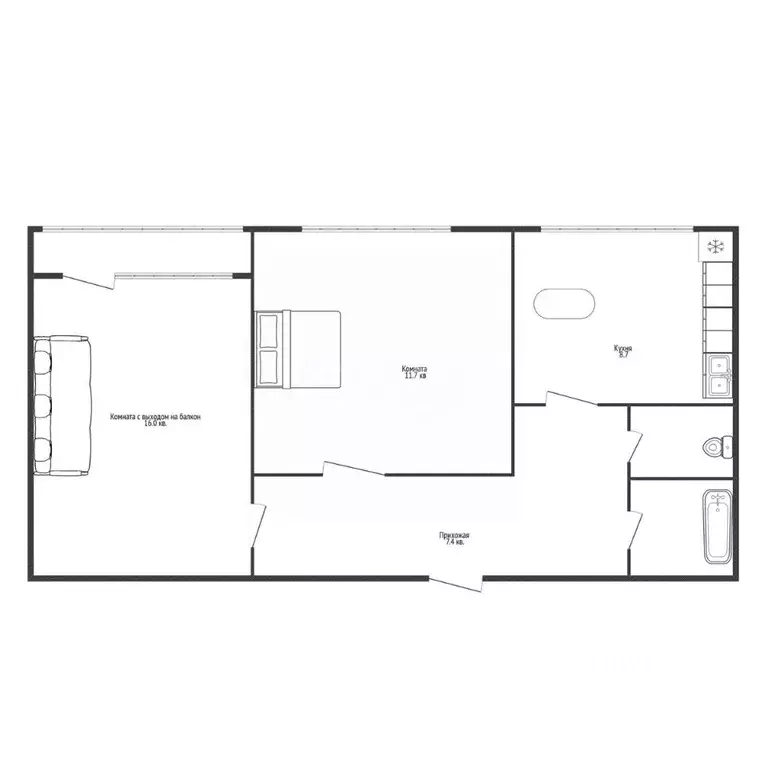 2-к кв. Смоленская область, Ярцево просп. Металлургов, 48 (48.6 м) - Фото 2