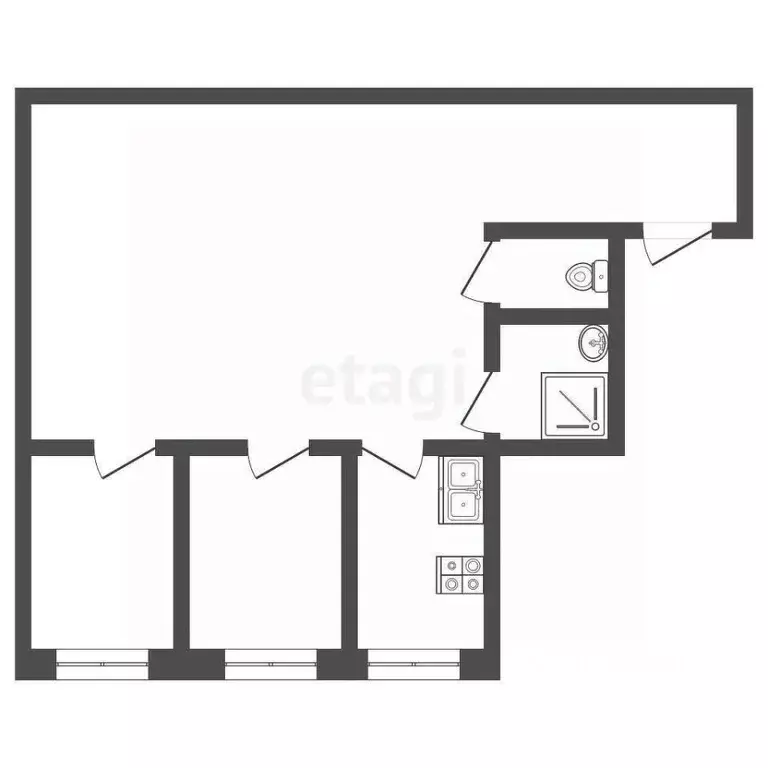 Комната Владимирская область, Муром ул. Куликова, 14 (42.8 м) - Фото 2