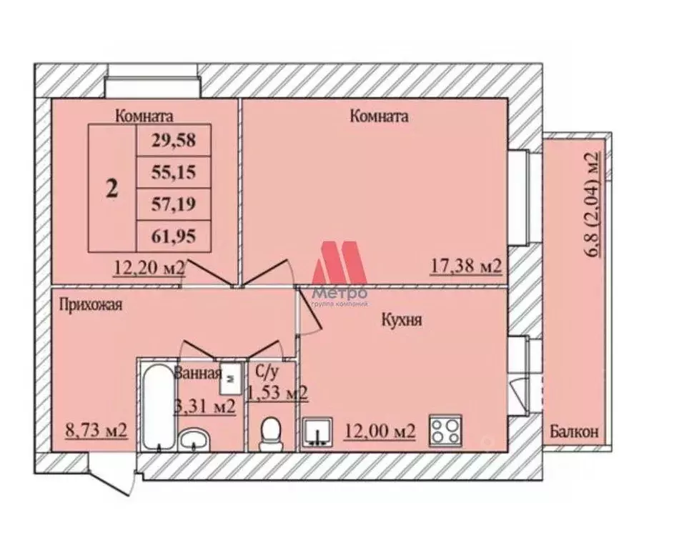 2-к кв. Ярославская область, Ярославль пер. Минина (57.19 м) - Фото 1