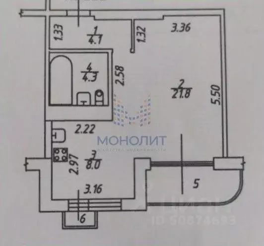 1-к кв. Московская область, Лобня ул. Жирохова, 2 (40.6 м) - Фото 2