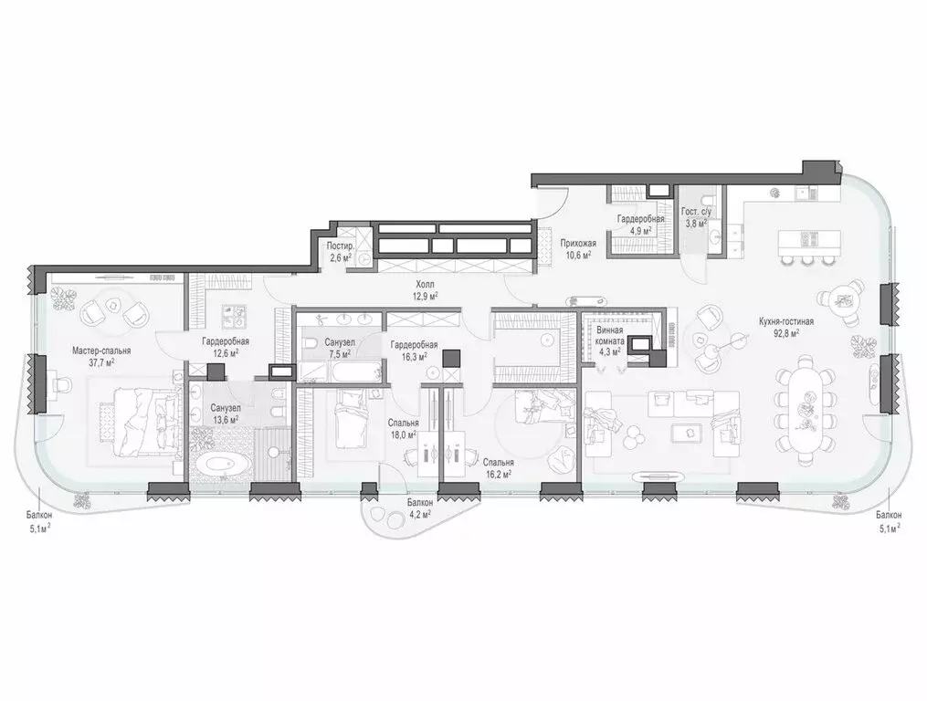 5-комнатная квартира: Москва, Большой Толмачёвский переулок, 5с1 ... - Фото 1