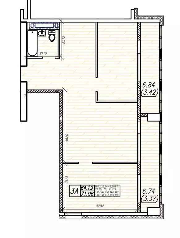 3-к кв. Приморский край, Владивосток Енисейская ул., 7с8 (71.06 м) - Фото 0