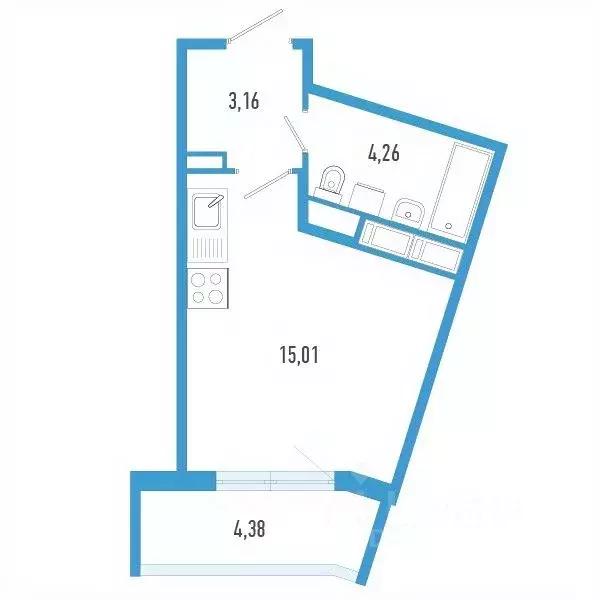 Студия Санкт-Петербург пос. Шушары,  (23.74 м) - Фото 0