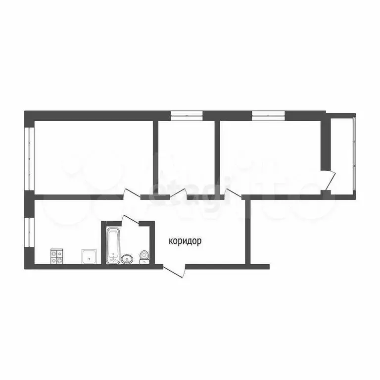 3-к. квартира, 107,8 м, 3/5 эт. - Фото 1
