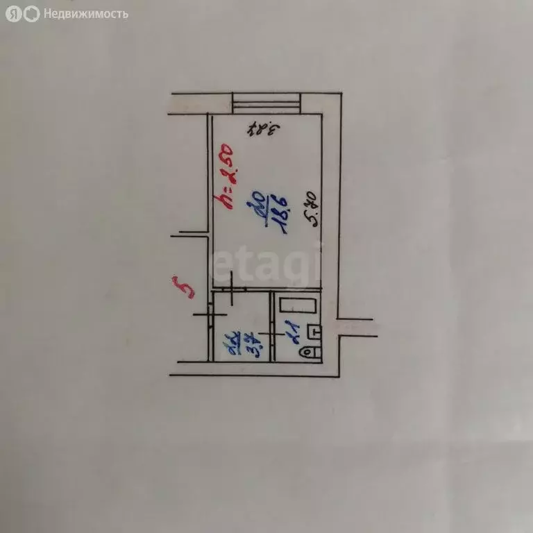 1к в 3-комнатной квартире (18.6 м) - Фото 0