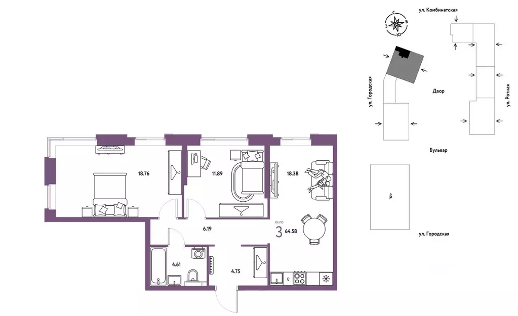 3-к кв. Свердловская область, Екатеринбург муниципальное образование, ... - Фото 1