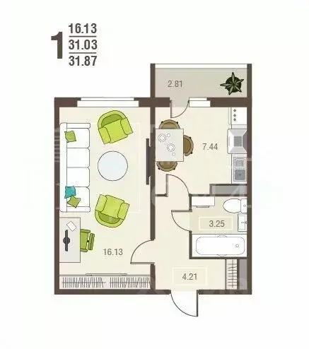 Свободной планировки кв. Курская область, Курск просп. Надежды ... - Фото 1